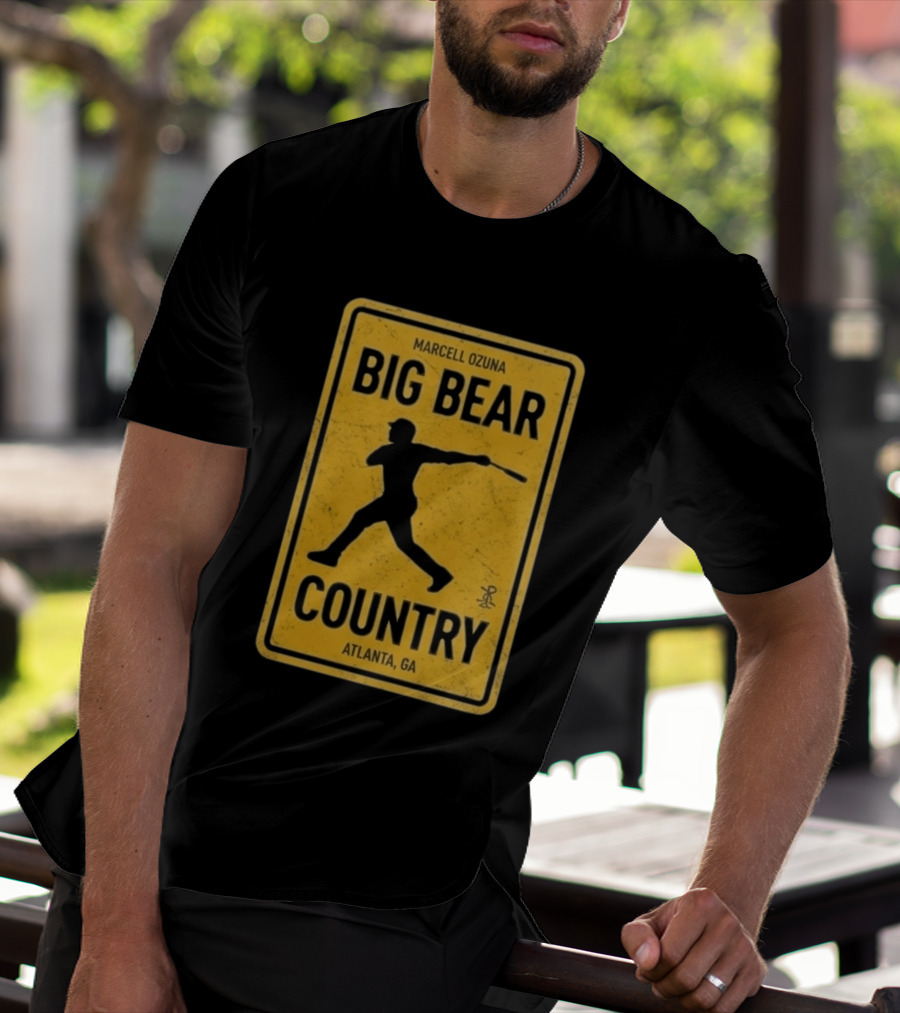 Marcell Ozuna Big Bear Country Atlanta GA Retro Baseball T-Shirt