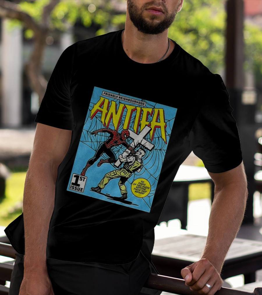 Friendly Neighbourhood Antifa Spider Man Punch 1st Issue T-Shirt