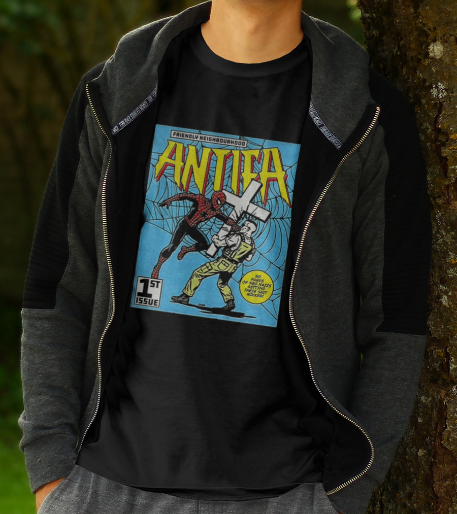 Friendly Neighbourhood Antifa Spider Man Punch 1st Issue T-Shirt