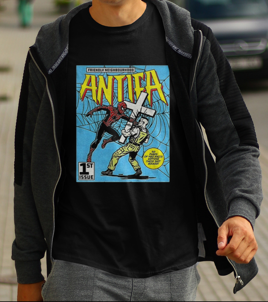 Friendly Neighbourhood Antifa Spider Man Punch 1st Issue T-Shirt