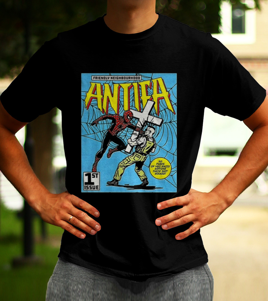 Friendly Neighbourhood Antifa Spider Man Punch 1st Issue T-Shirt