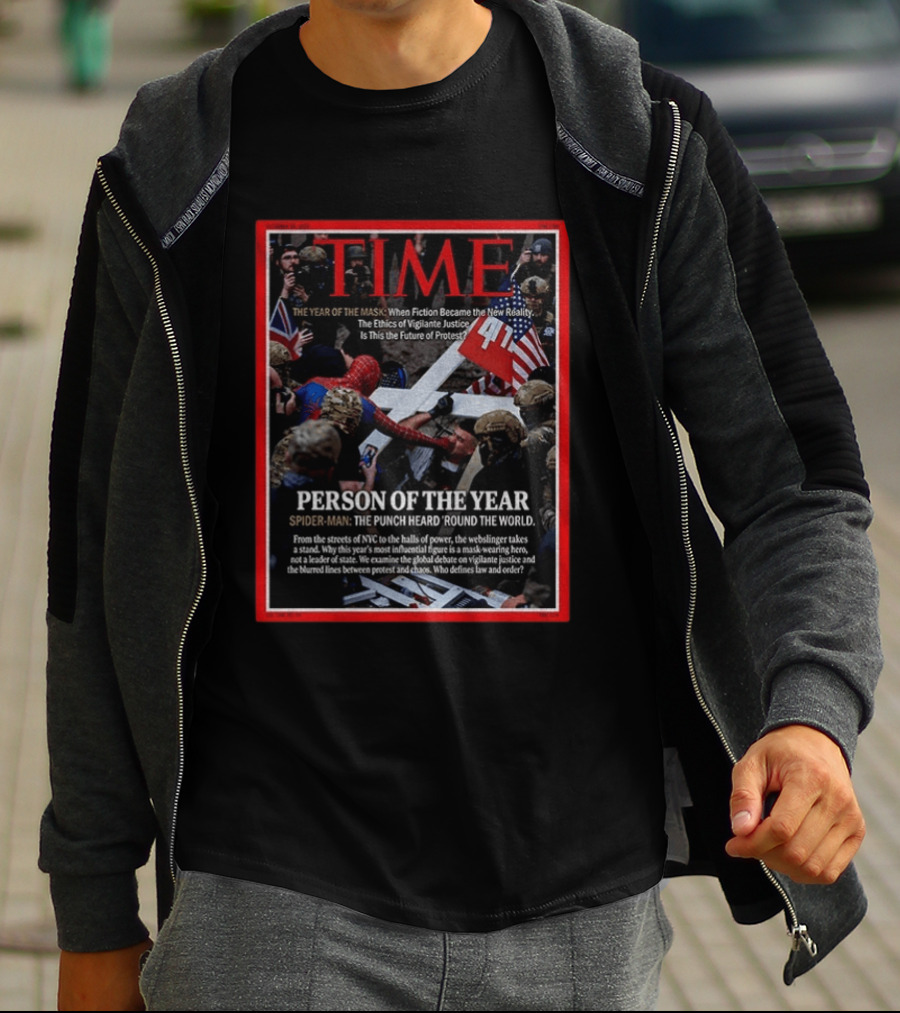 TIME Spider Man Person Of The Year Punch Heard Round The World Cover T-Shirt
