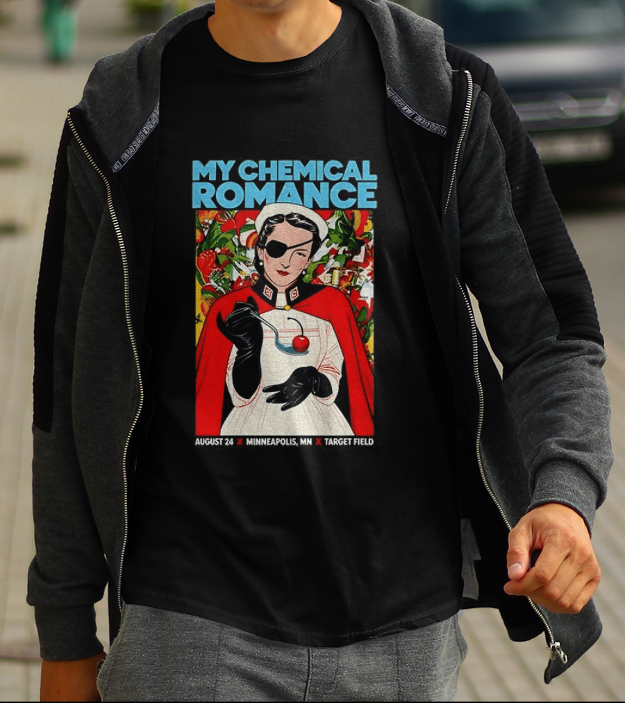 My Chemical Romance Nurse Eye Patch Cherry August 24 Minneapolis Target Field T-Shirt