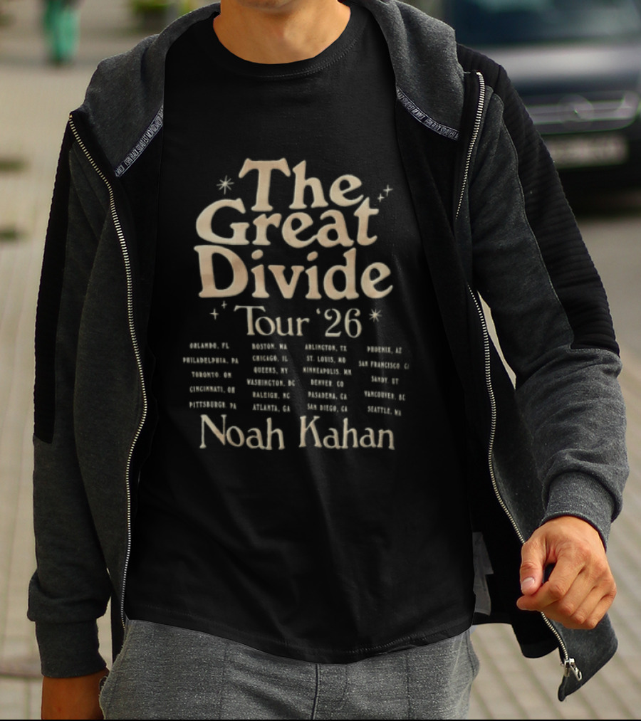 The Great Divide Tour 26 Orlando FL Noah Kahan Event Dates T-Shirt