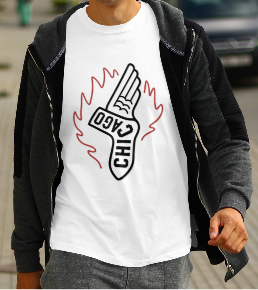 Chicago Winged Sock Baseball Flame T-Shirt