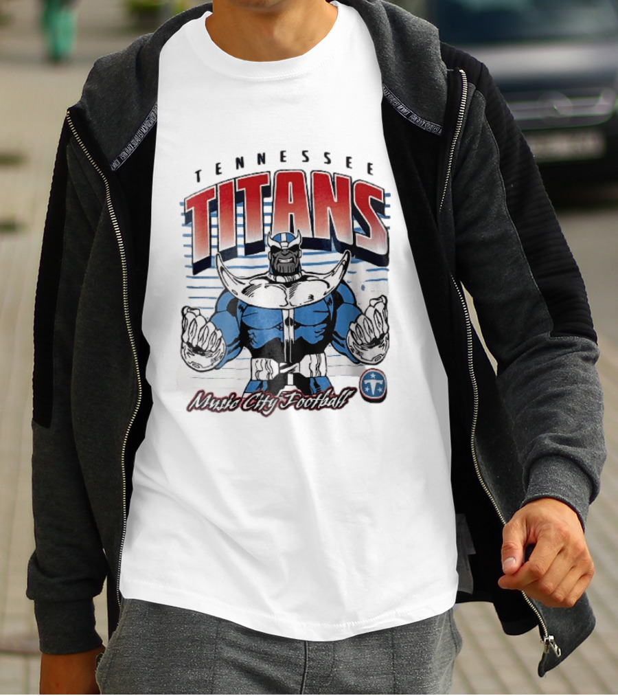 Tennessee Titans Music City Football Cartoon Comic Armor T-Shirt