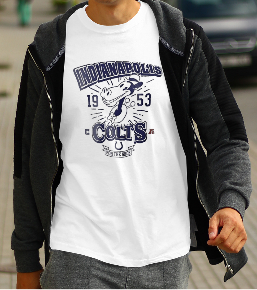 Indianapolis Colts 1953 Cartoon Horse For The Shoe T-Shirt