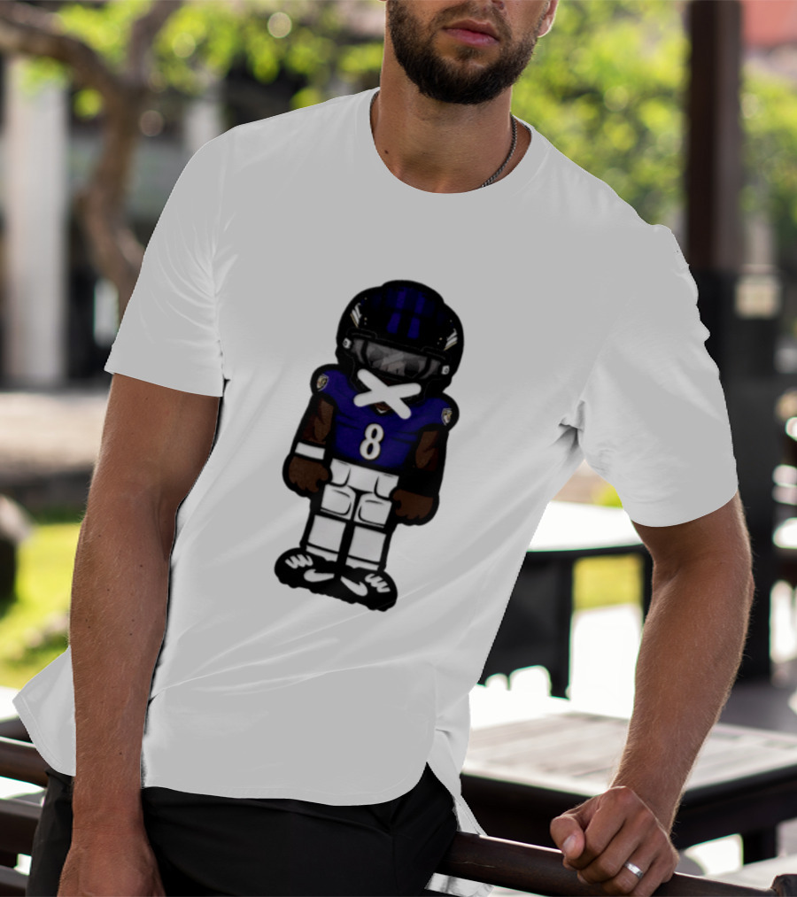 Lamar Jackson Baltimore Ravens Chibi Football 2026 Ravens Jersey Number 8 T-Shirt