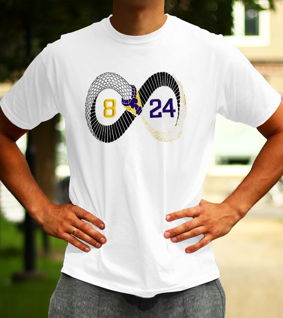 Mamba 8 24 Infinity Kobe Bryant Lakers Basketball Snake Net T-Shirt
