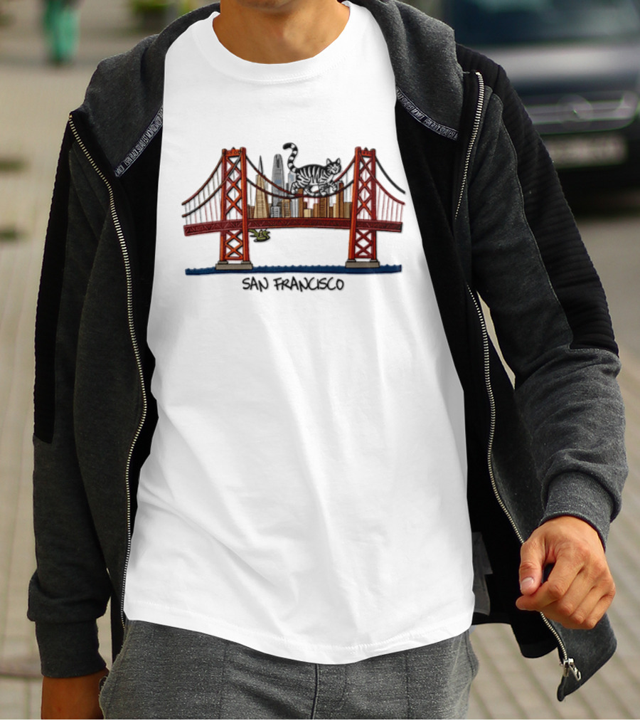 Ryan Gosling B Kliban Cat Golden Gate Bridge San Francisco 2026 T-Shirt