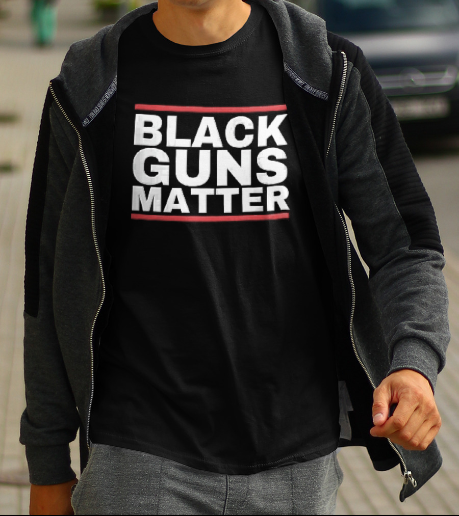 Black Guns Matter Red Horizontal Bars T-Shirt