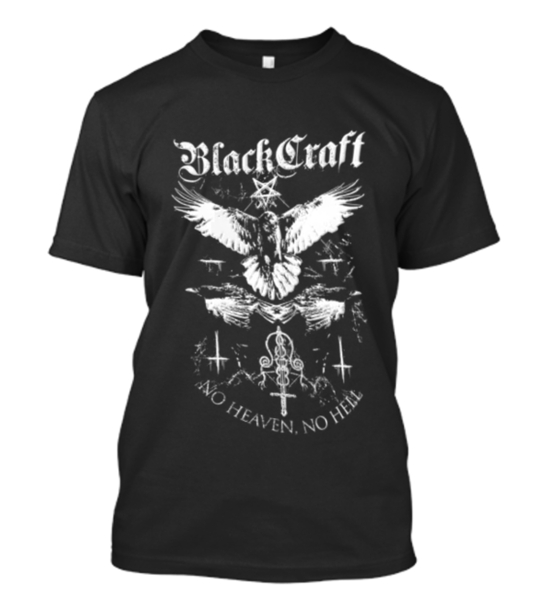 Blackcraft No Heaven No Hell Raven Symbol Gothic T-Shirt