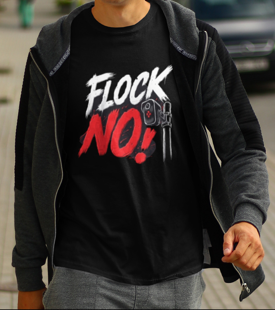 Flock No Surveillance Camera Protest T-Shirt