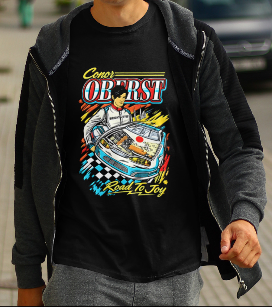 Conor Oberst Road To Joy Racing Car Driver Checkered Flag T-Shirt