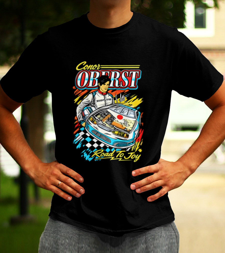 Conor Oberst Road To Joy Racing Car Driver Checkered Flag T-Shirt