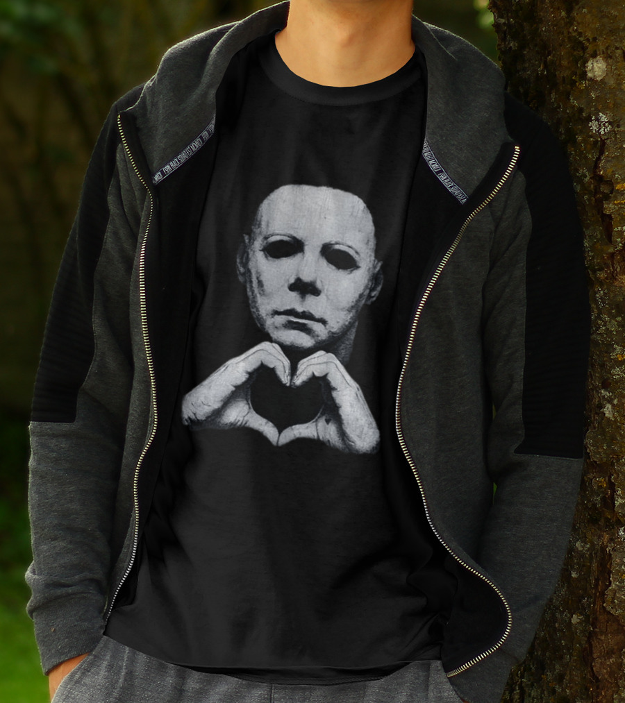 Michael Myers Heart Hands Iconic Horror Character Gesture T-Shirt
