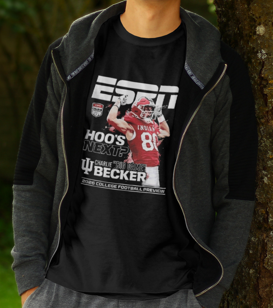 ESPN Indiana Hoosiers Football Hoos Next Charlie Becker 2026 Player Preview T-Shirt