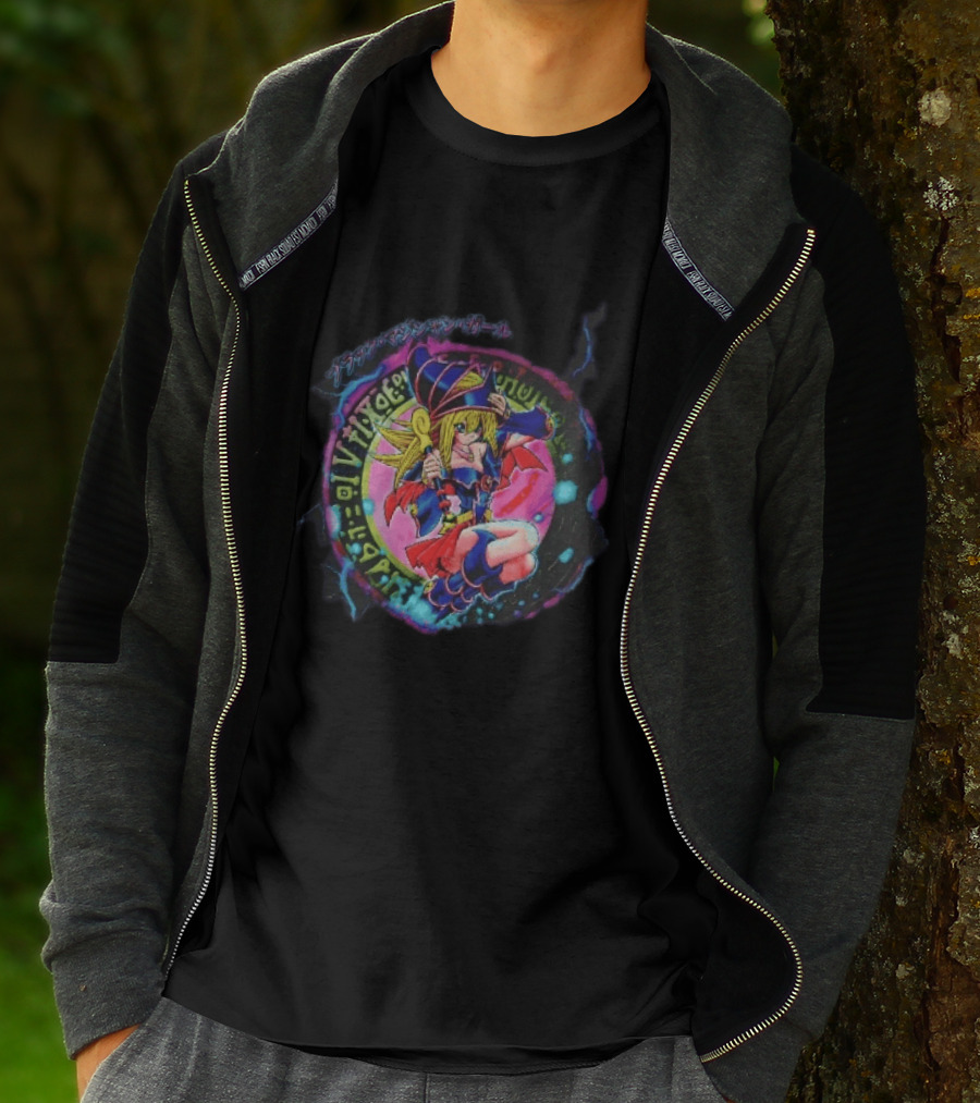 Dark Magician Girl Anime Spellcaster Magic Circle Wand T-Shirt