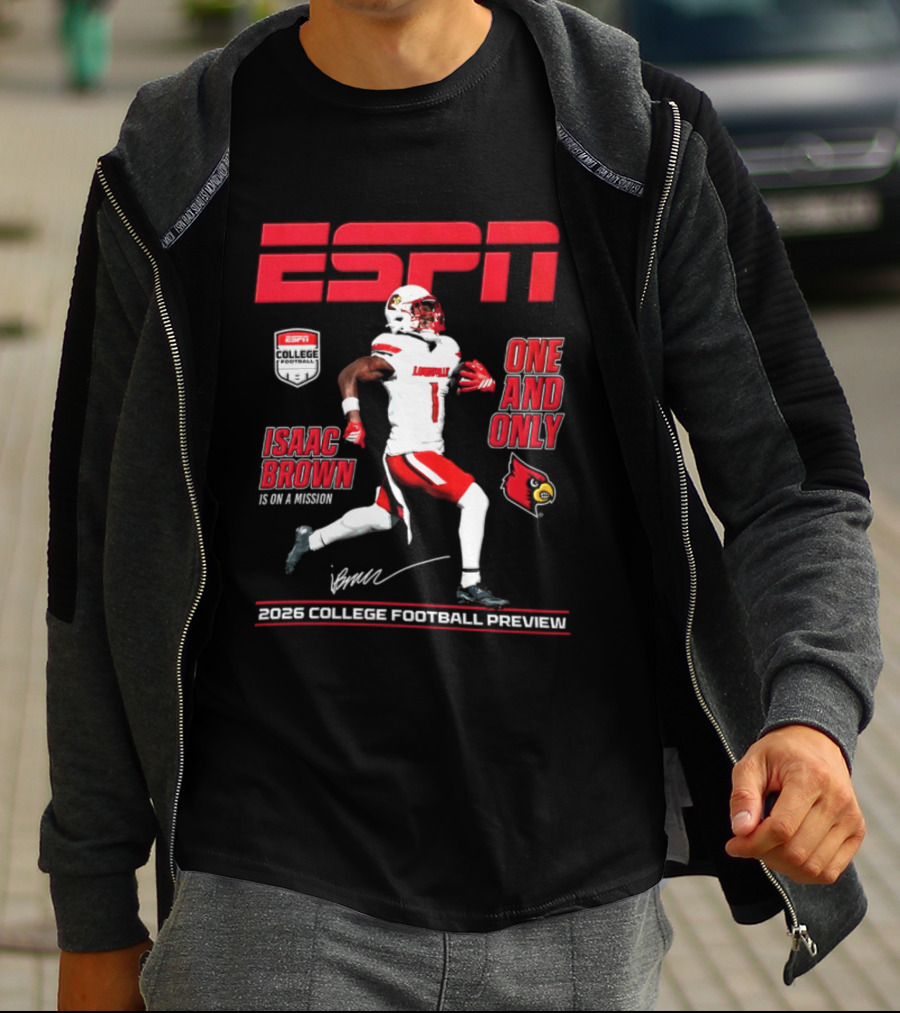 ESPN Isaac Brown Louisville Cardinals One And Only 2026 College Football Preview T-Shirt