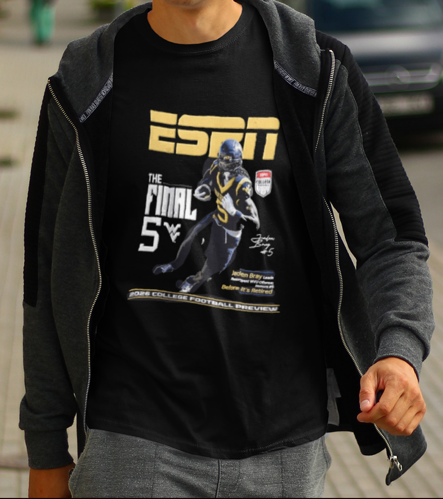 ESPN Jaden Bray 2026 College Football Preview Retired Number 5 T-Shirt