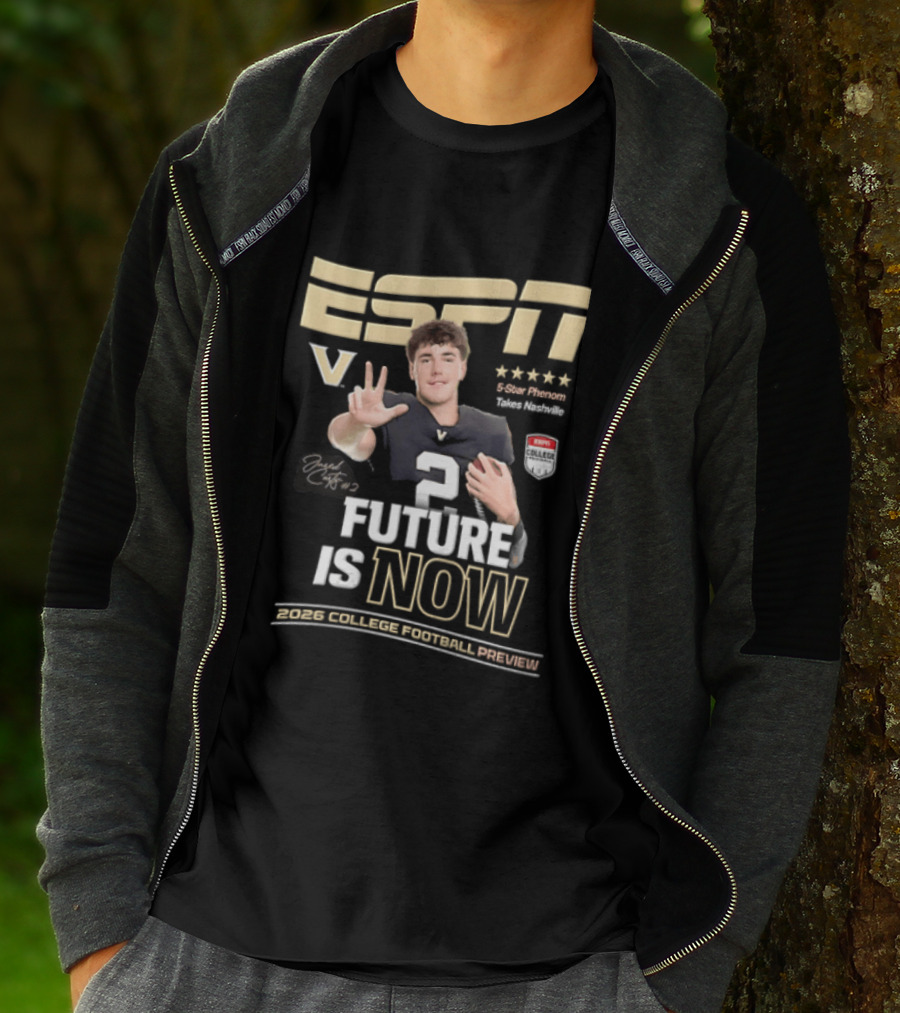 ESPN Future Is Now Jared Curtis 2026 Elite Five Star Junior College Football Program T-Shirt
