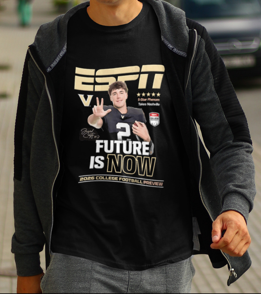 ESPN Future Is Now Jared Curtis 2026 Elite Five Star Junior College Football Program T-Shirt