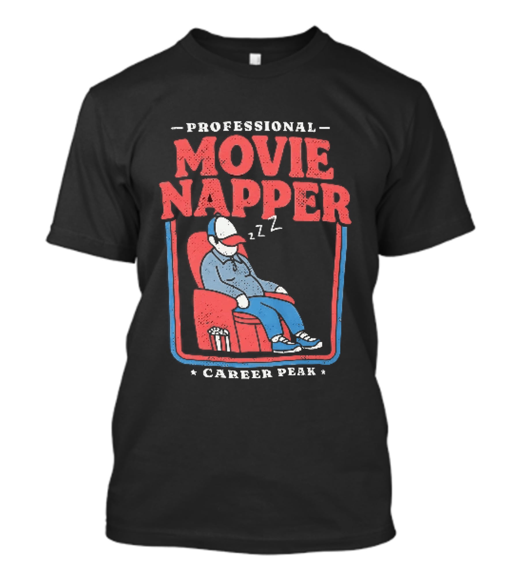 Professional Movie Napper Career Peak Experienced At Falling Asleep During Movies Zzz T-Shirt