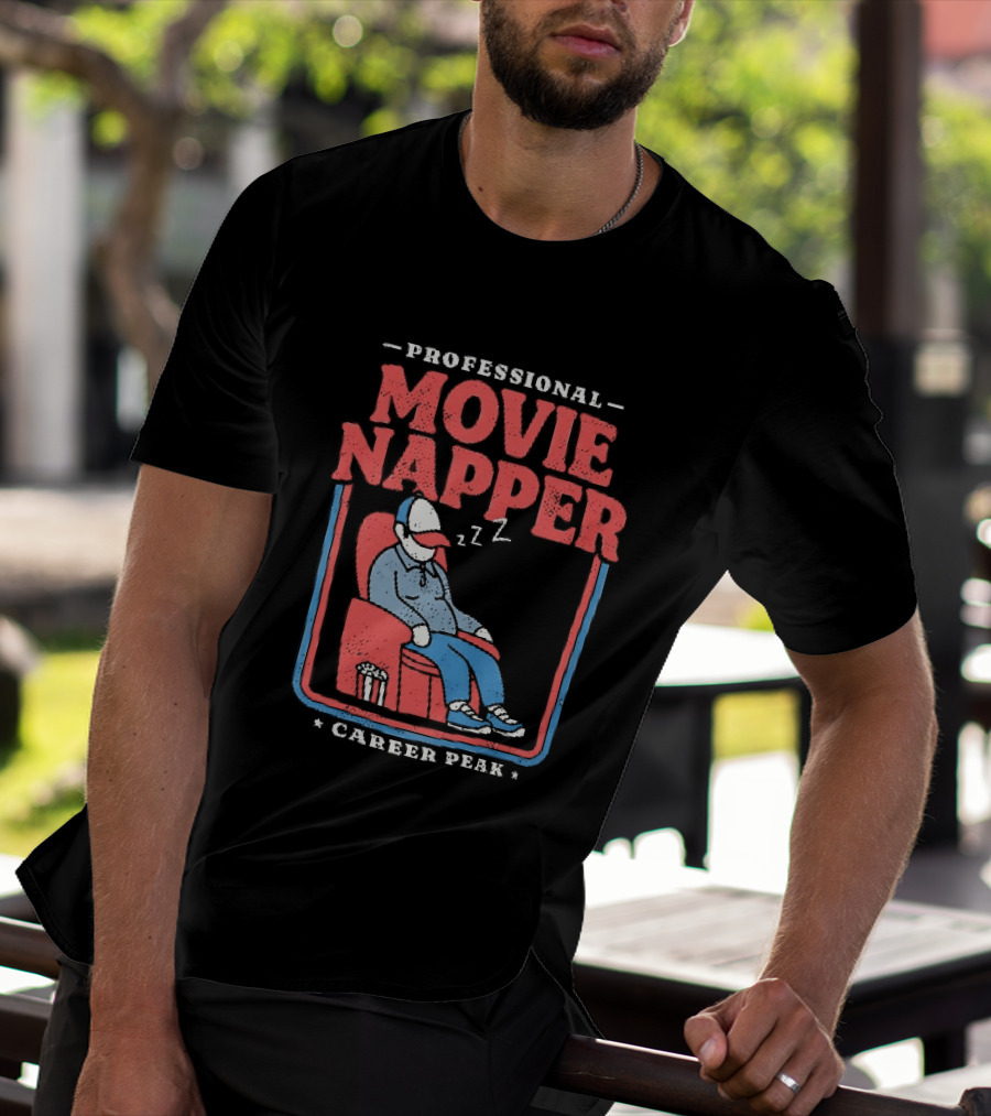 Professional Movie Napper Career Peak Experienced At Falling Asleep During Movies Zzz T-Shirt