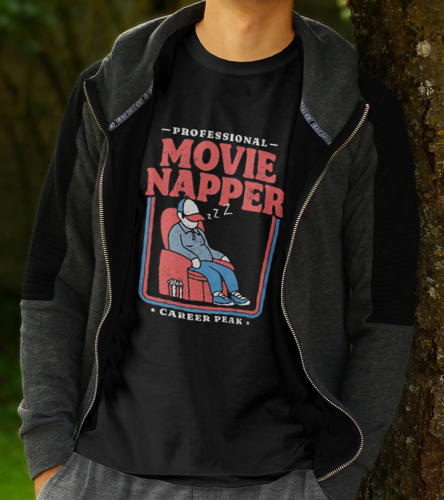Professional Movie Napper Career Peak Experienced At Falling Asleep During Movies Zzz T-Shirt