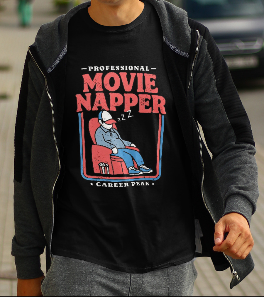 Professional Movie Napper Career Peak Experienced At Falling Asleep During Movies Zzz T-Shirt