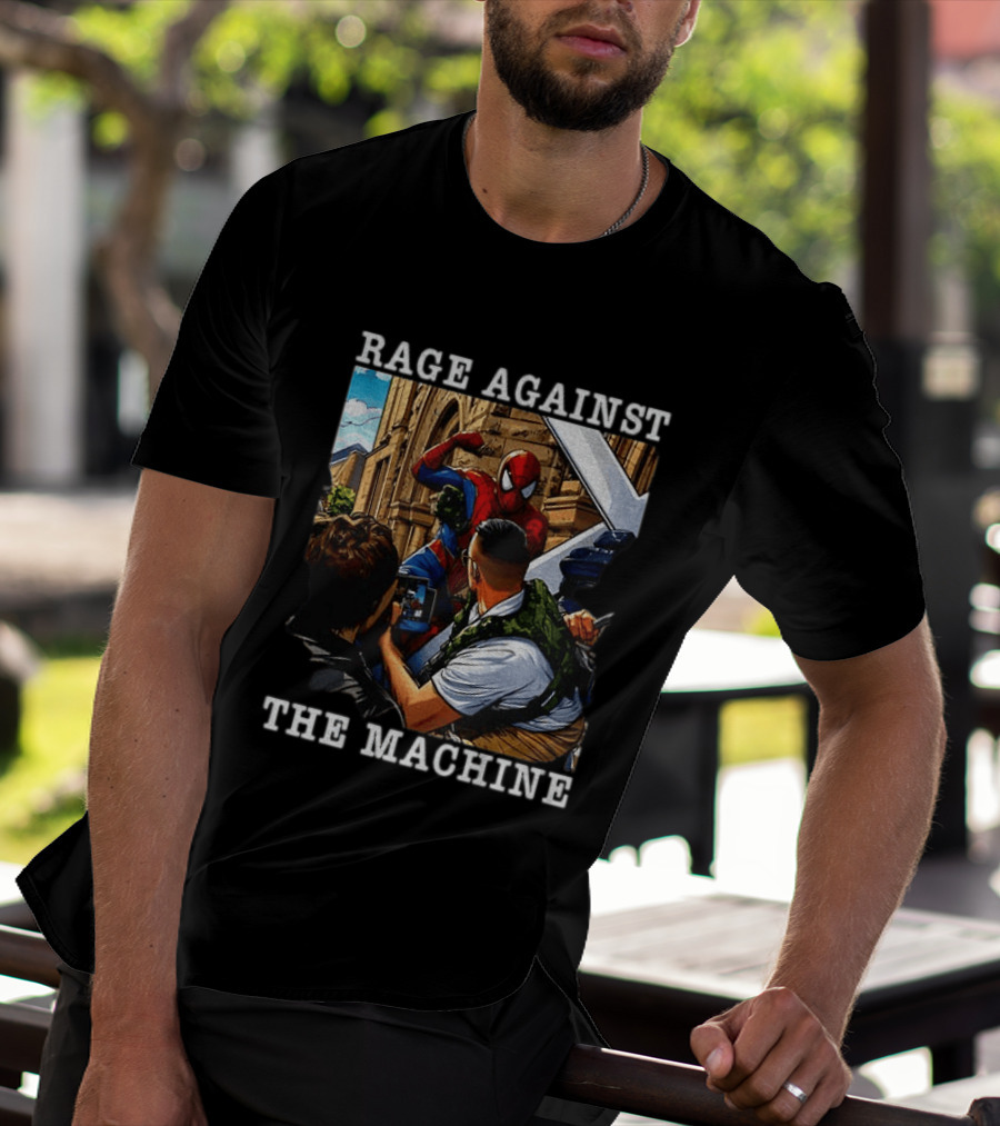 Rage Against The Machine Spider Man Bold Street Art Scene T-Shirt
