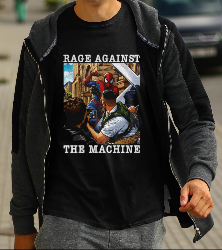 Rage Against The Machine Spider Man Bold Street Art Scene T-Shirt