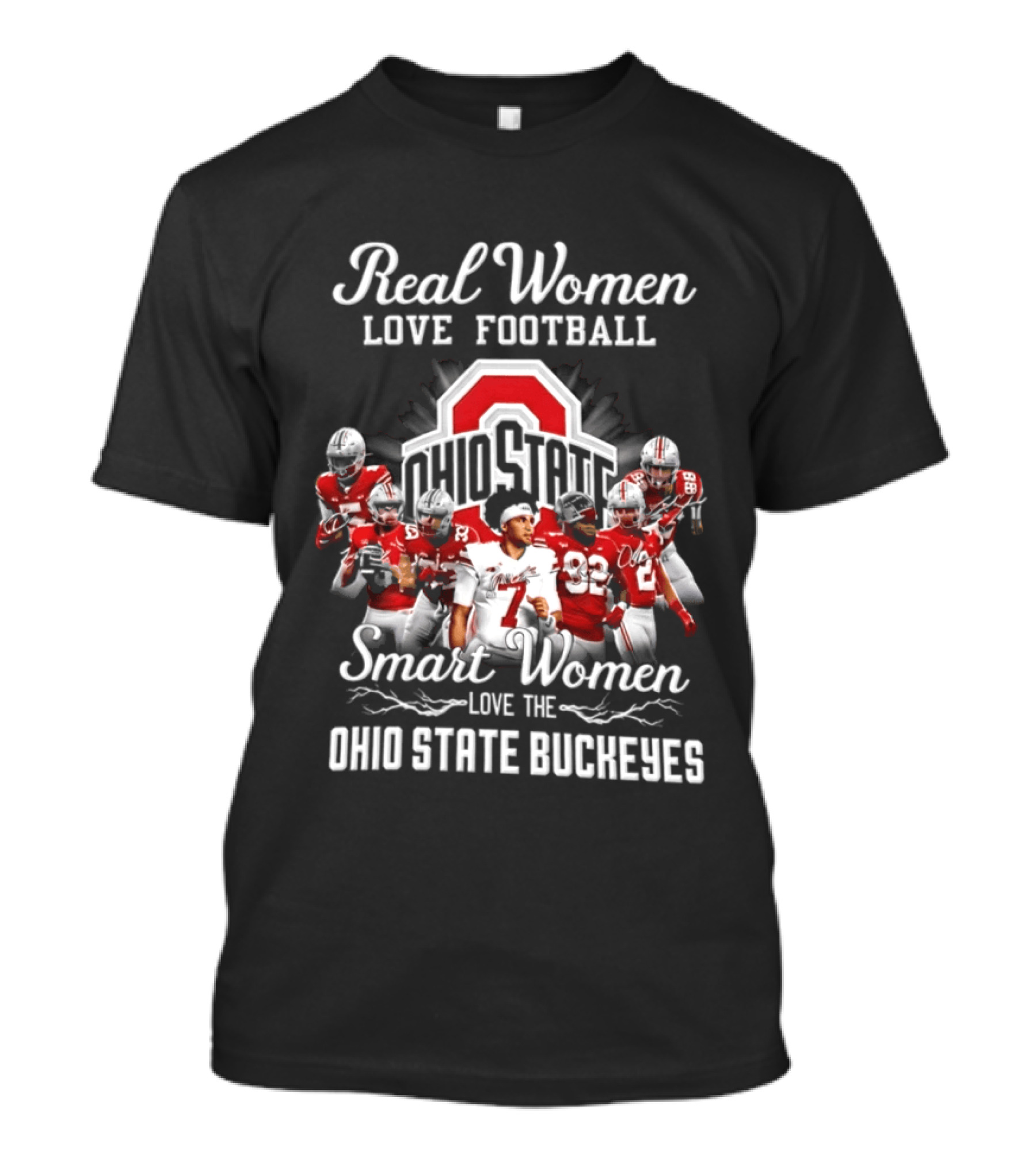 Real Women Love Football Smart Women Love Ohio State Buckeyes T-Shirt