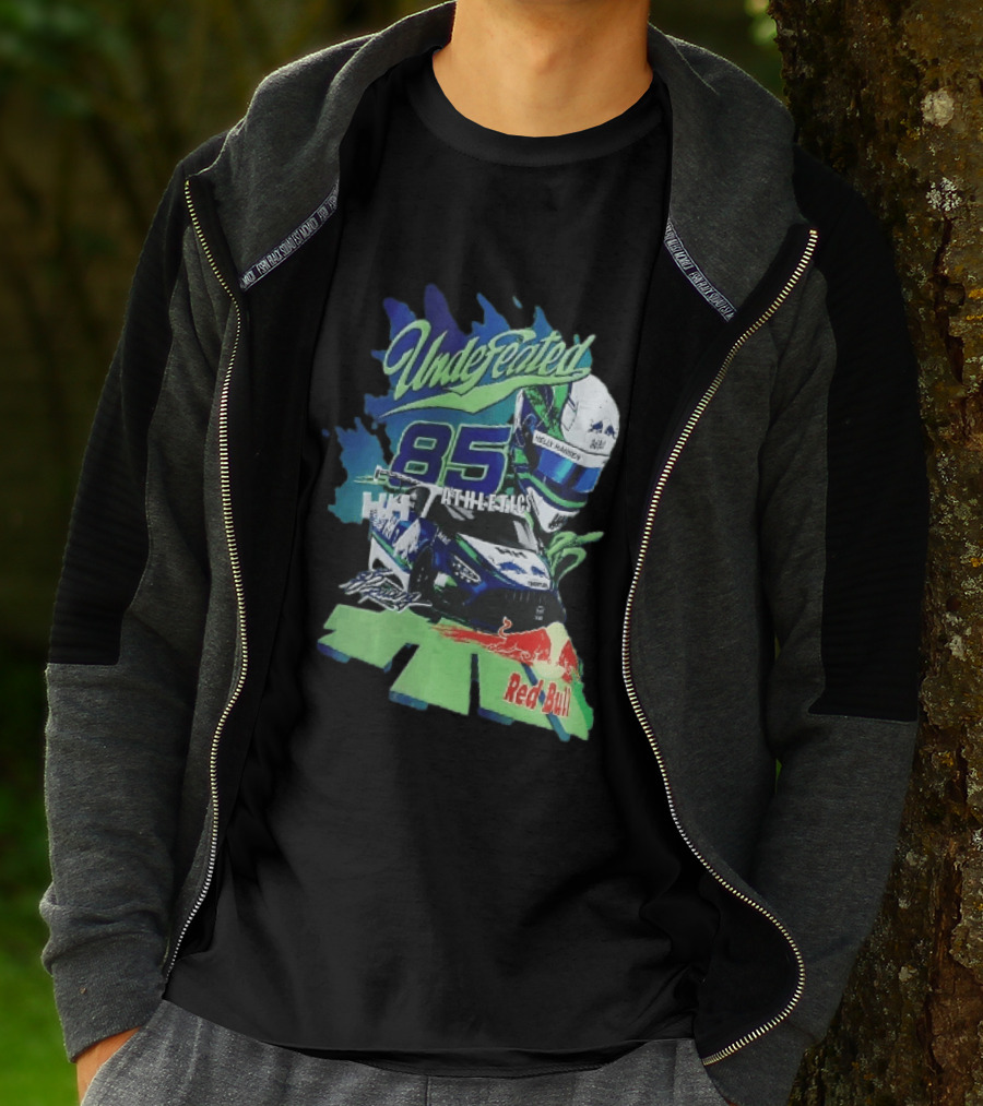 Undefeated 85 Athletics Red Bull Helly Hansen Race Car Helmet Splashes T-Shirt