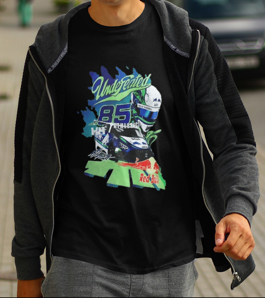 Undefeated 85 Athletics Red Bull Helly Hansen Race Car Helmet Splashes T-Shirt