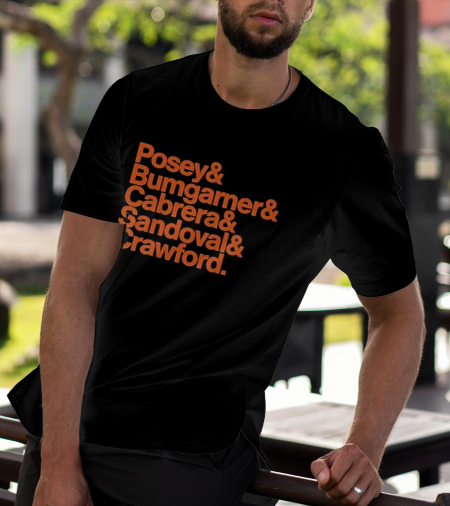 San Francisco Giants Posey Bumgarner Cabrera Sandoval Crawford Legends T-Shirt