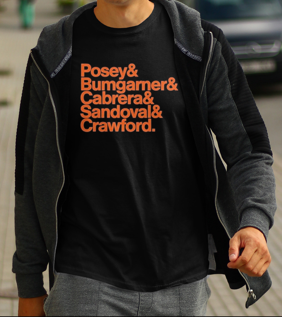San Francisco Giants Posey Bumgarner Cabrera Sandoval Crawford Legends T-Shirt