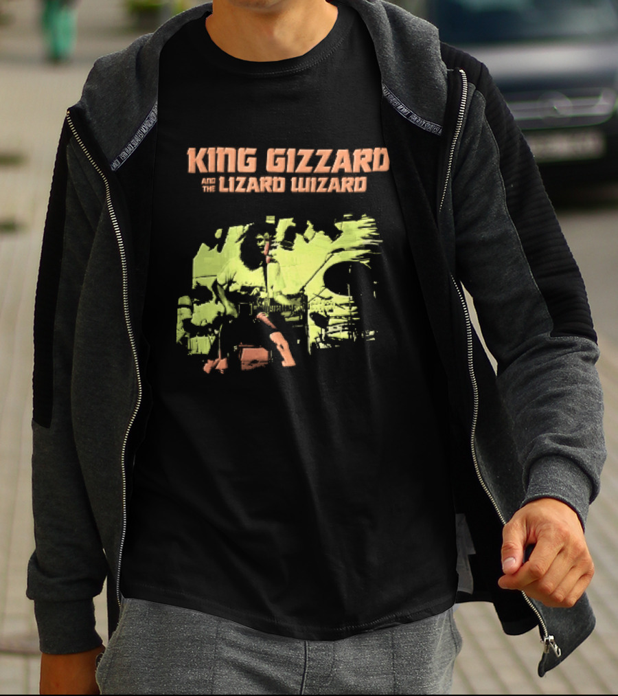 King Gizzard And The Lizard Wizard Live Stage Performance Green Yellow Abstract T-Shirt