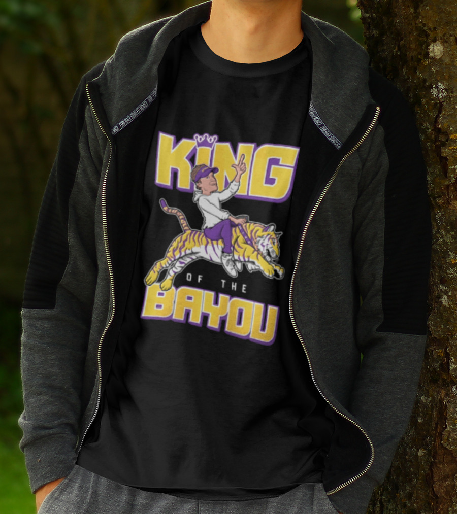 King Of The Bayou Lane Kiffin Tiger Riding T-Shirt