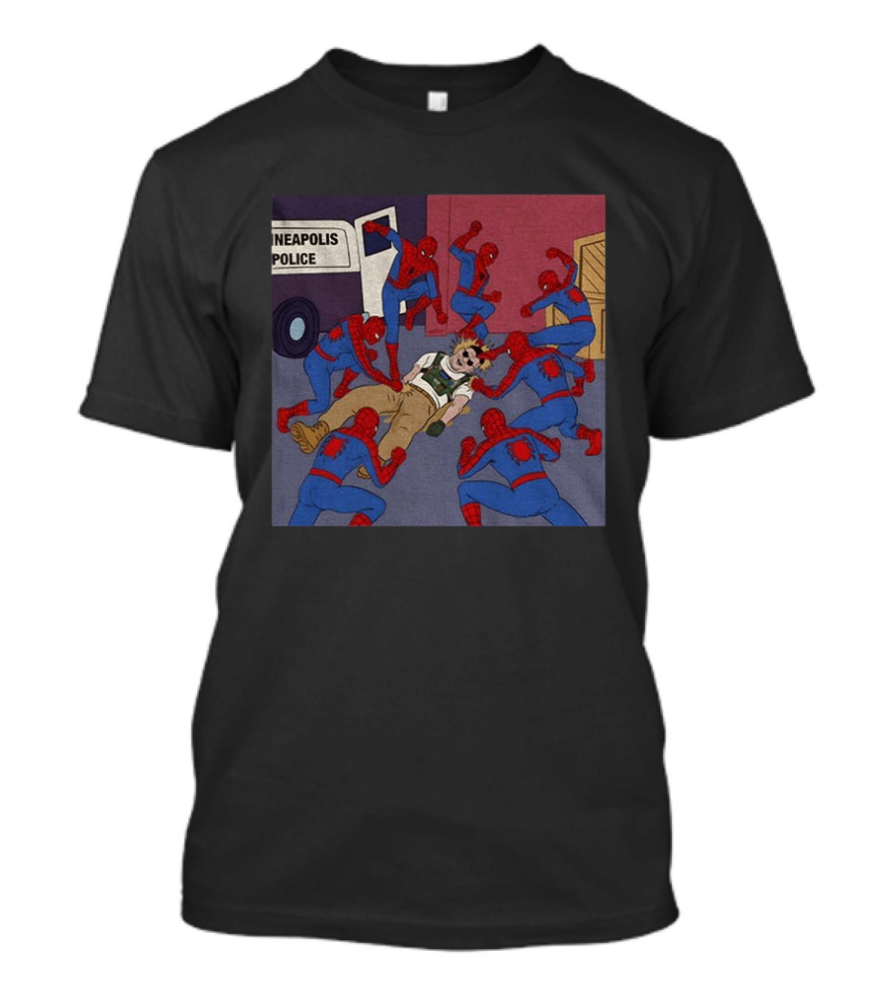 Spider Man How To Fight Fascism Neapolis Police Scene T-Shirt