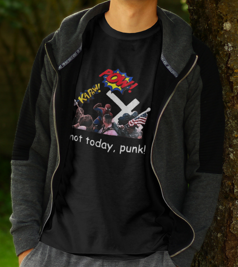 Spider Man Marvel Hero Anti Racist POW Kapow Not Today Punk T-Shirt