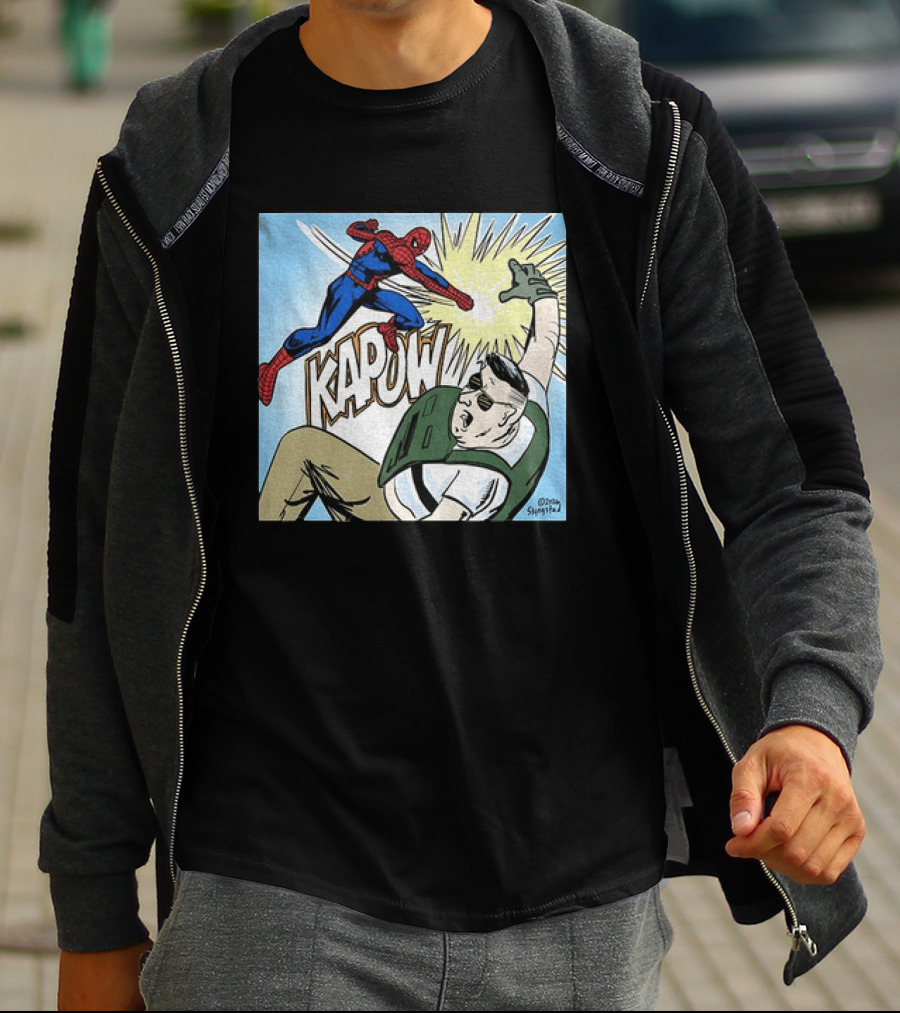 Spider Man Kapow Punch Action Jake Lang Amigo Da Militancia T-Shirt