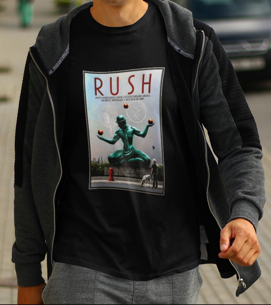 RUSH Fifty Something Tour Little Caesars Arena Detroit Michigan August 26 & 28 2026 T-Shirt