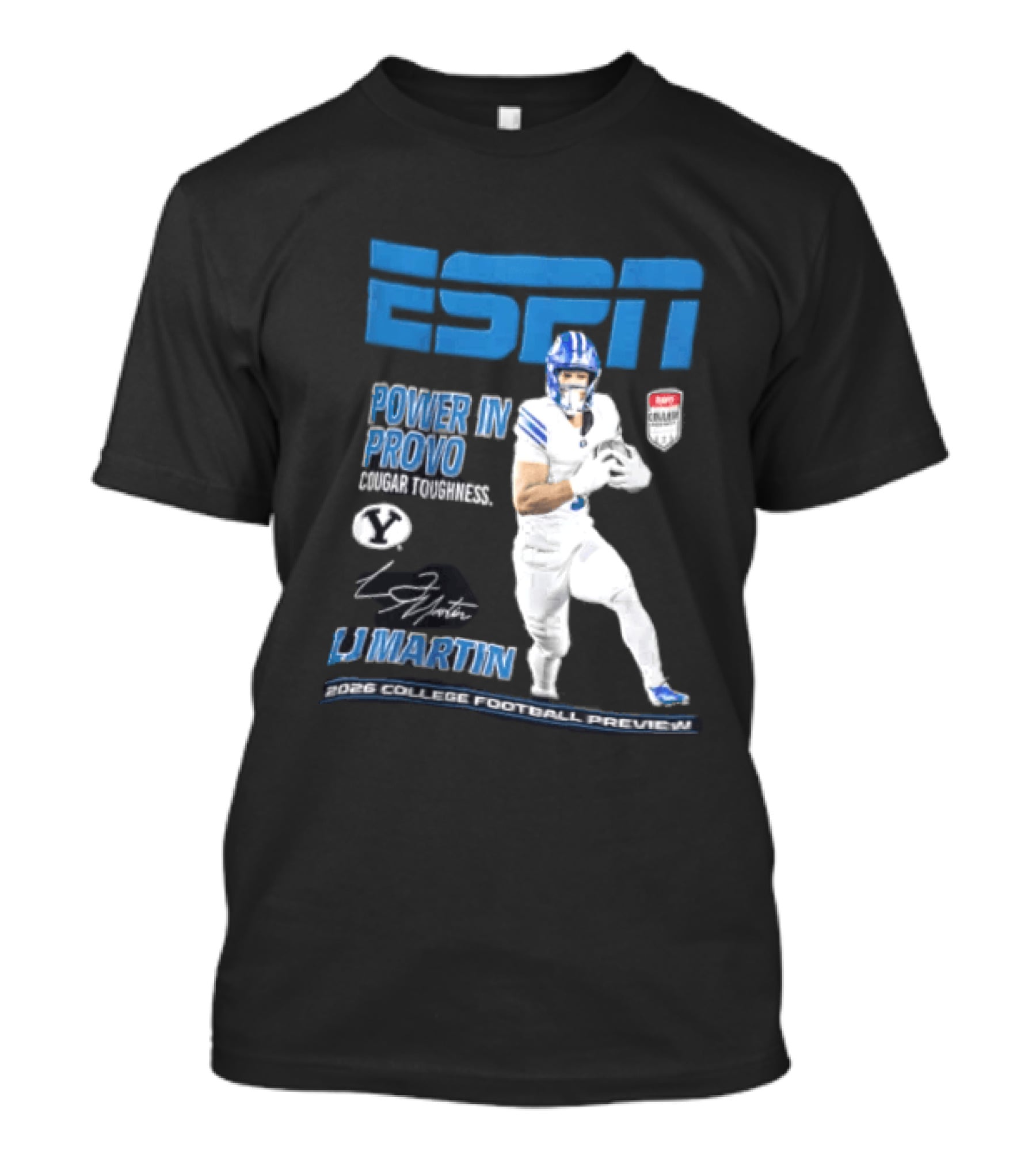 ESPN Power In Provo BYU Football LJ Martin 2026 College Football Preview T-Shirt