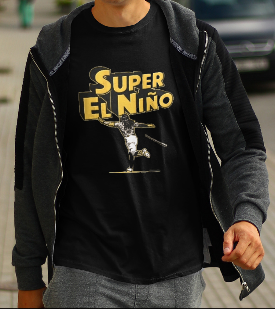 Super El Nino Baseball Player Celebrating Bat Flip Victory T-Shirt