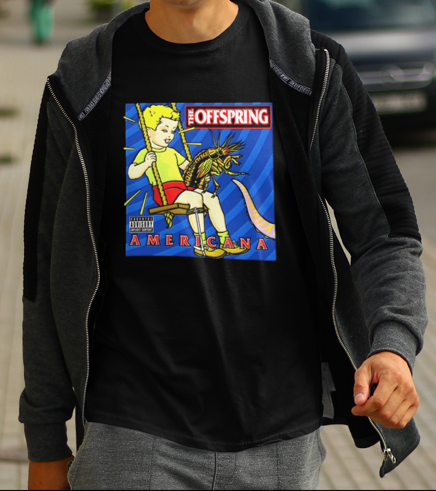 The Offspring Americana Album Cover Kid Holding Lobster Tentacle Explicit Content T-Shirt