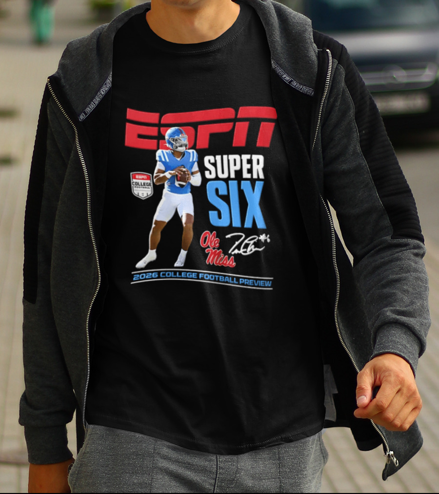 ESPN Super Six Ole Miss 2026 College Football Preview T-Shirt