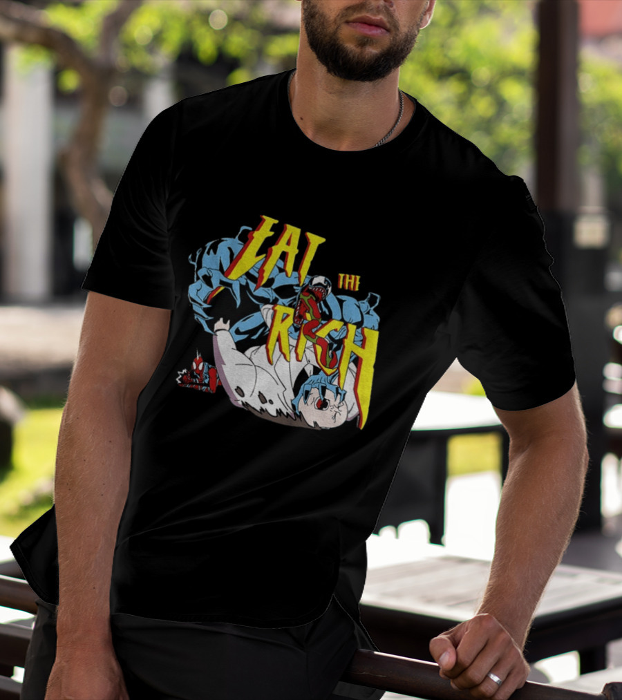 Venom Spider Man Eat The Rich Wilson Fisk Punch Nazi Police Marvel T-Shirt
