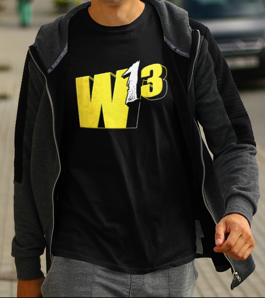 W13 Yellow 3D Bold Number T-Shirt