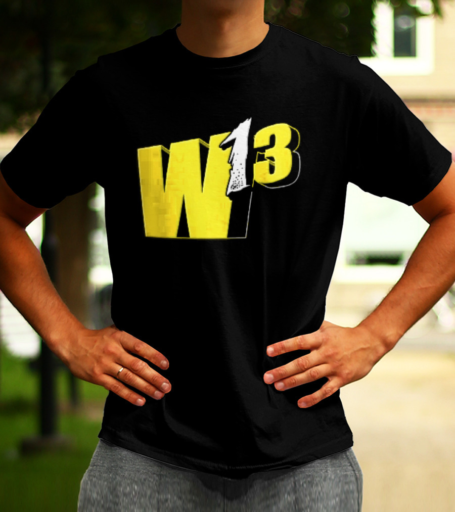W13 Yellow 3D Bold Number T-Shirt